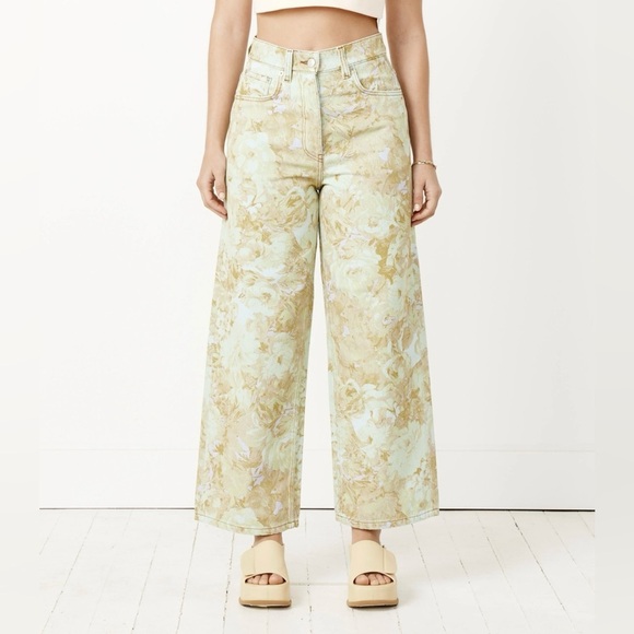 Sigrid Olsen|So be it, Tan Floral Linen Wide leg pants, lagenlook style••• - Picture 15 of 16